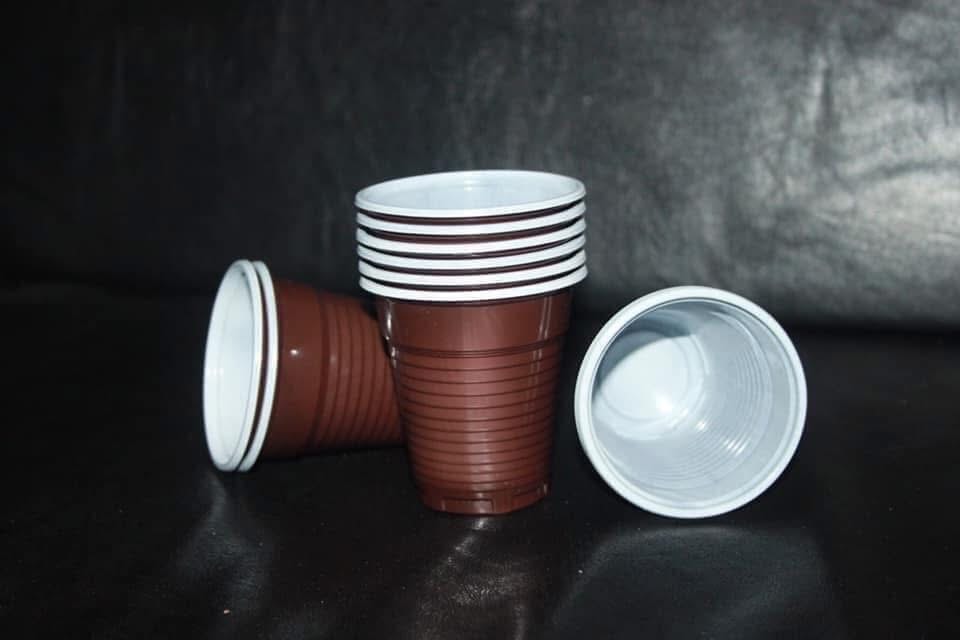 Disposable plastic cups for parties and picnics