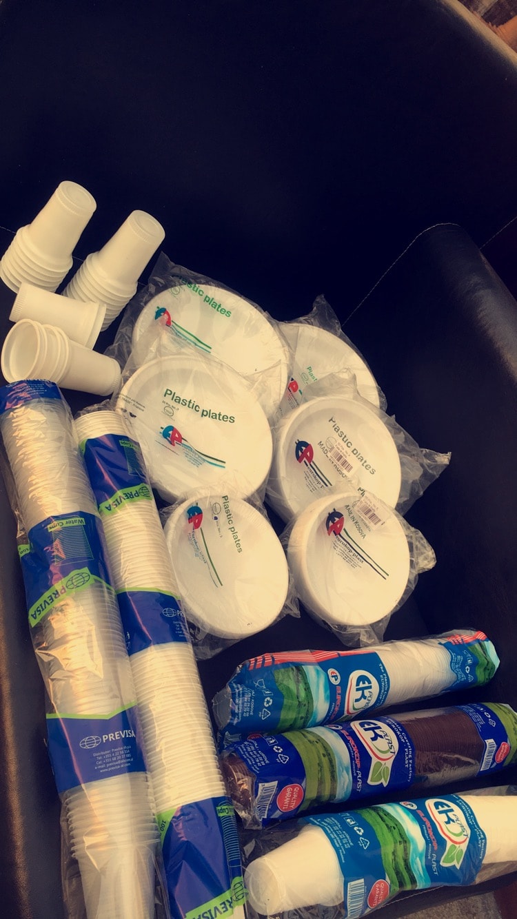 Disposable plastic plates for parties and picnics